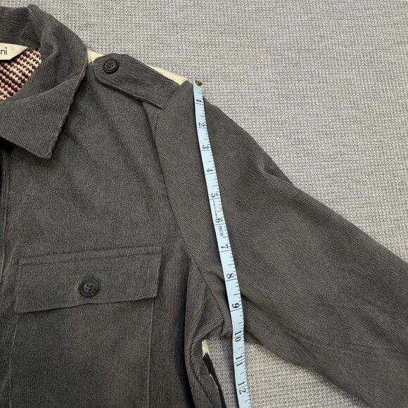 Davi & Dani Womens Size M Gray Jacket Southwestern Aztec Corduroy Boho Shacket - Picture 14 of 16